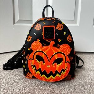NEW! Loungefly Nightmare Before Christmas Scary Teddy Pumpkin Backpack